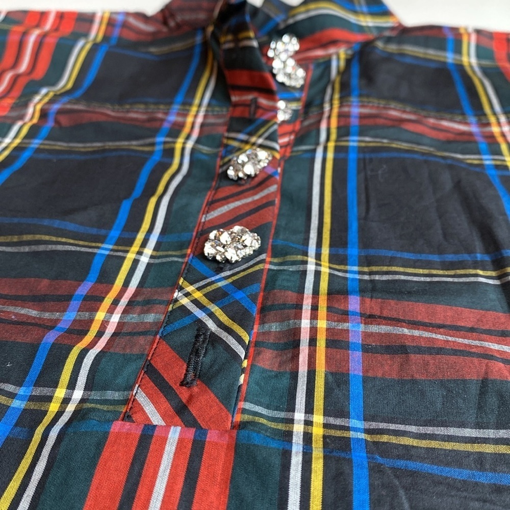 JCrew 🎄embellished tartan popover top - Picture 8 of 10